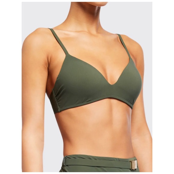 NWOT Tory Burch Solid Triangle T-Belt Bralette Bikini Top - Picture 2 of 12